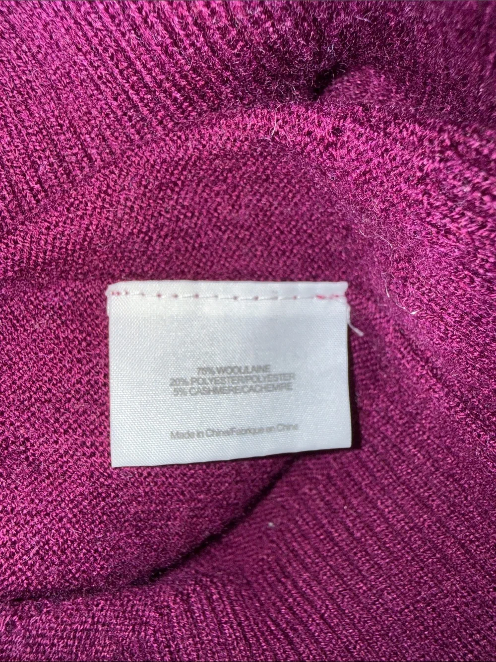 Tory Burch Audra Mock Neck Wool Cashmere Sweater Berry Sz XS